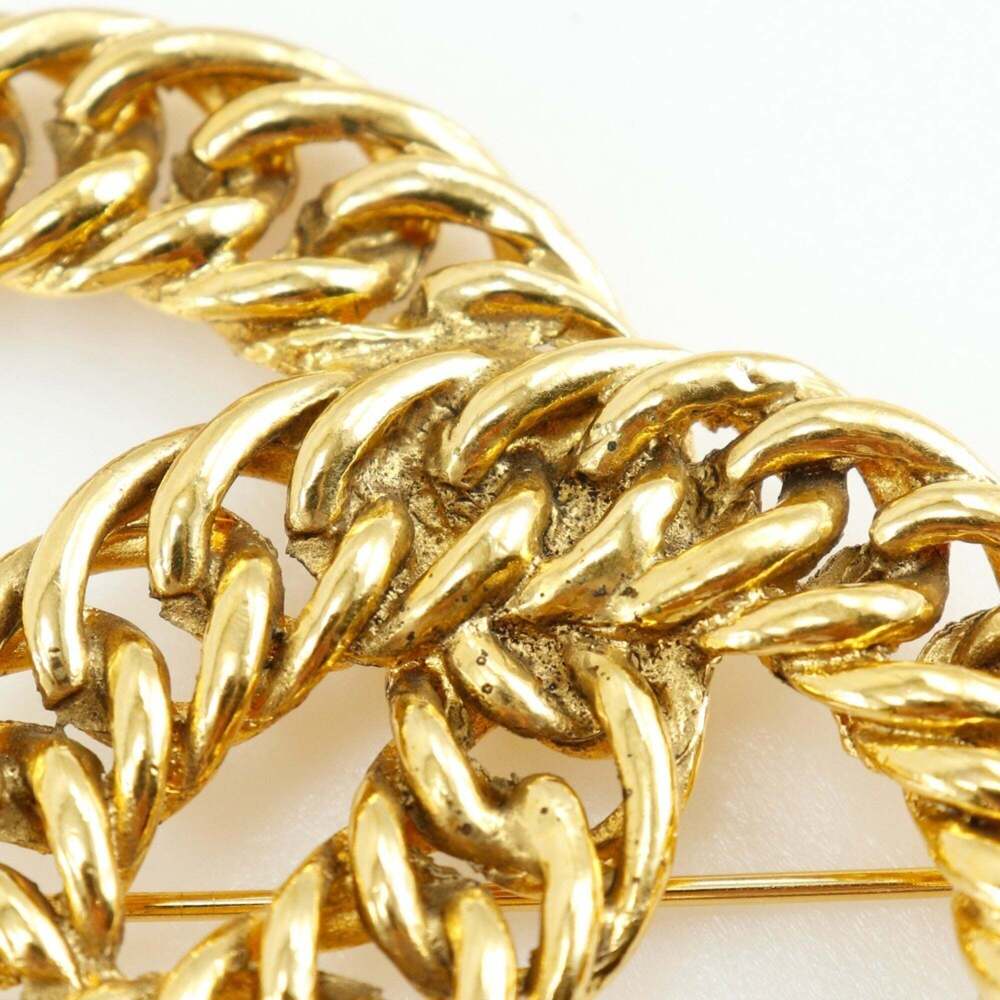 CHANEL Authentic Gold Logo Brooch - Picture 4 of 6